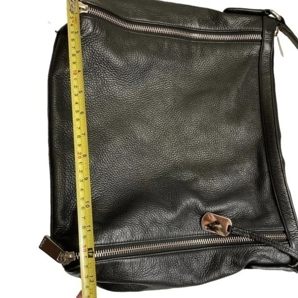 Furla black soft pebbled leather hobo bag